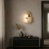 Alabaster Wall Light Gold and White Dimmable Integrated LED Triac Warm Dimming Bedroom Wall Sconce 0