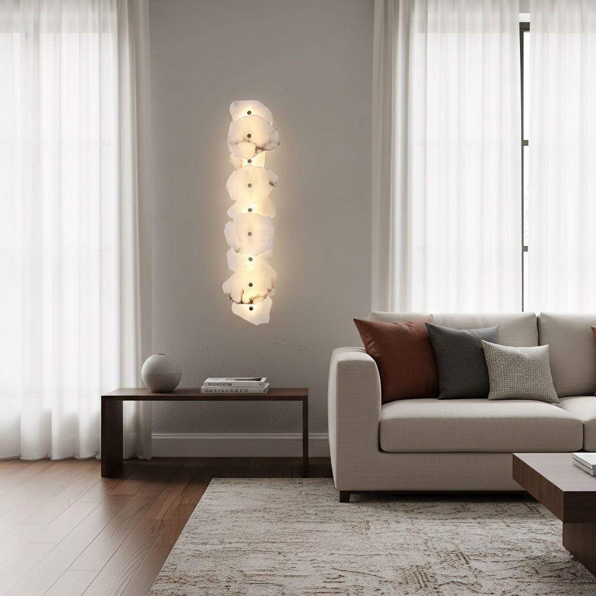 Alabaster Wall Light Gold and White Dimmable Integrated LED Triac Warm Dimming Bedroom Wall Sconce 3