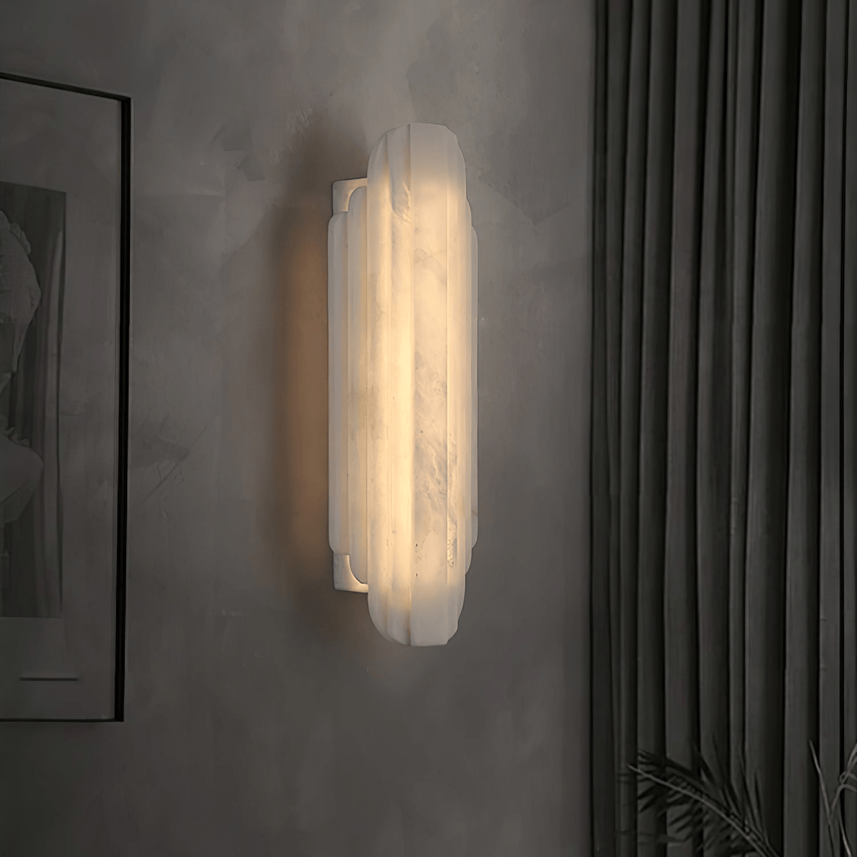 Alabaster Wall Light Metal Base Dimmable LED Warm White Hallway Bathroom Sconce 50cm and 75cm 2