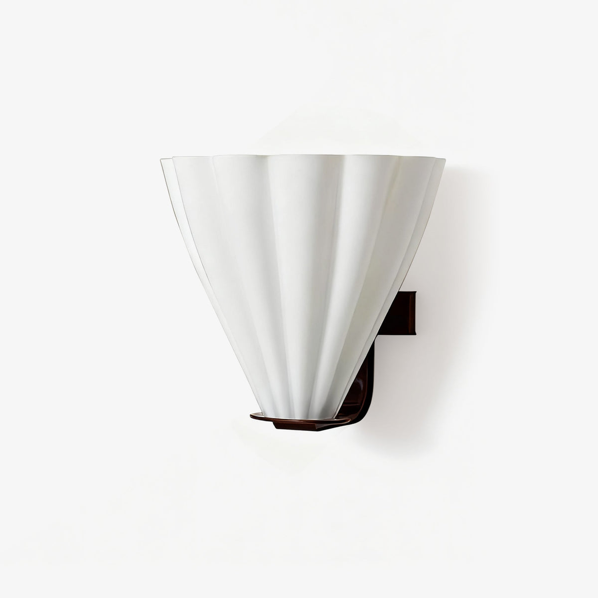 Art Deco Wall Light Frosted Glass Fan Shade Bronze Finish E27 Bedroom and Living Room Sconce 27cm 0