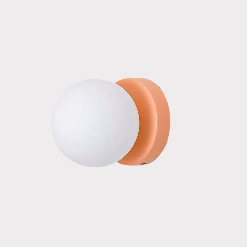 Bauhaus Wall Sconce Metal White Glass Globe Compact 10