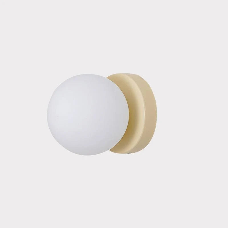 Bauhaus Wall Sconce Metal White Glass Globe Compact 11
