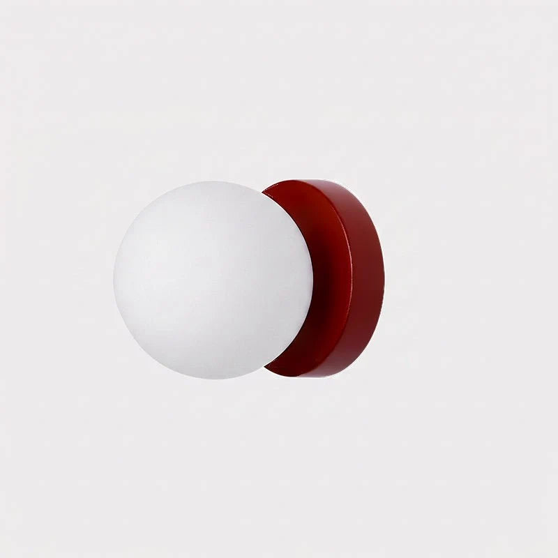 Bauhaus Wall Sconce Metal White Glass Globe Compact 12