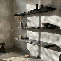 Aldersteel Sculptural Ebony Live Edge Shelf