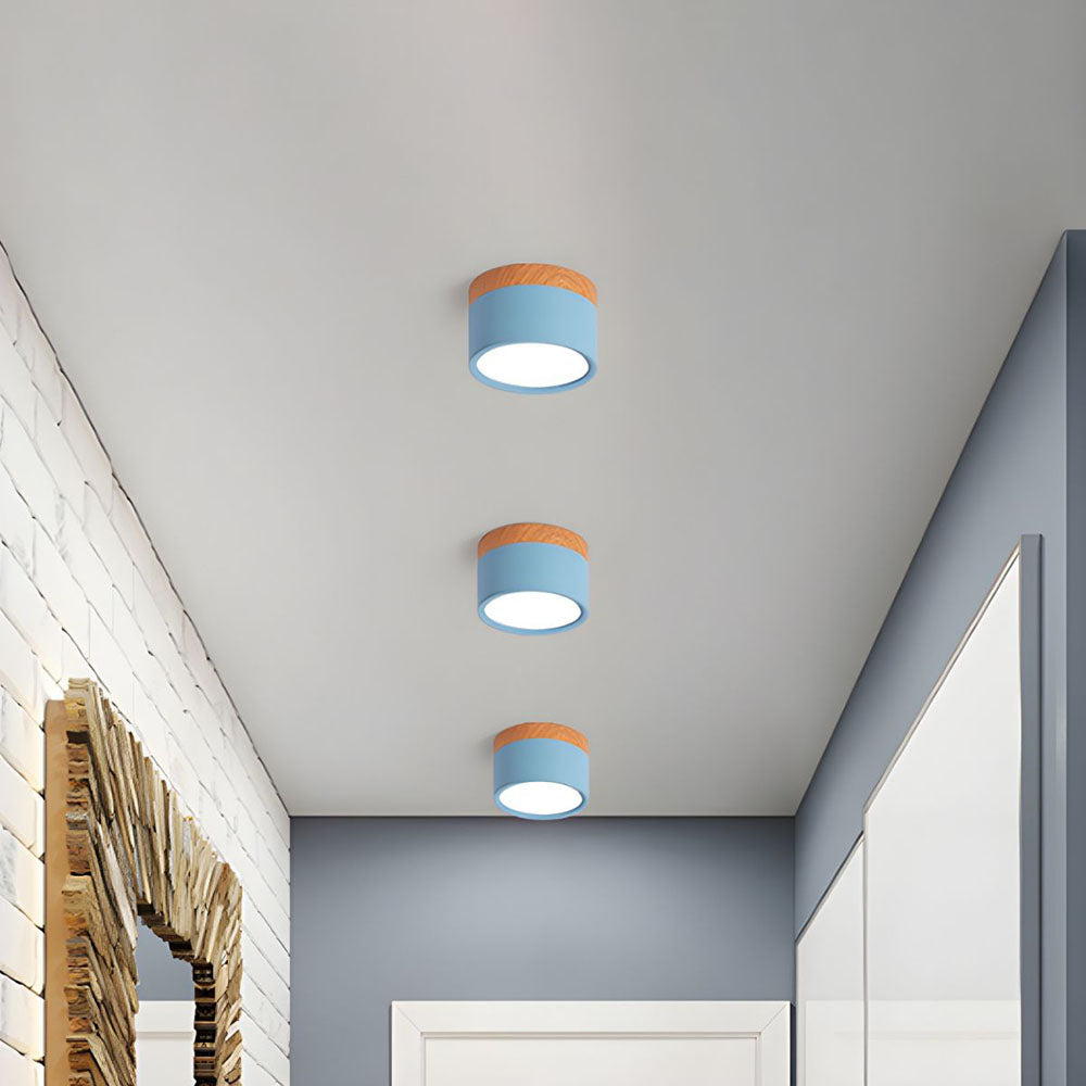 Ceiling Light Aluminium Compact Integrated LED White and Warm Light Black Pink Blue Green Grey 0