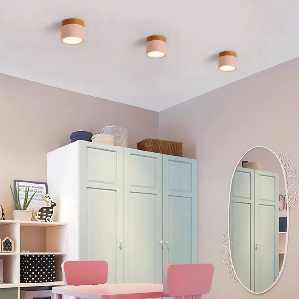 Ceiling Light Aluminium Compact Integrated LED White and Warm Light Black Pink Blue Green Grey 4