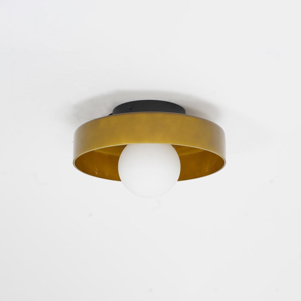 Ceiling Light Bauhaus Coloured Glass Disc Convertible Flush Mount E27 White Orange Brown and Green 10