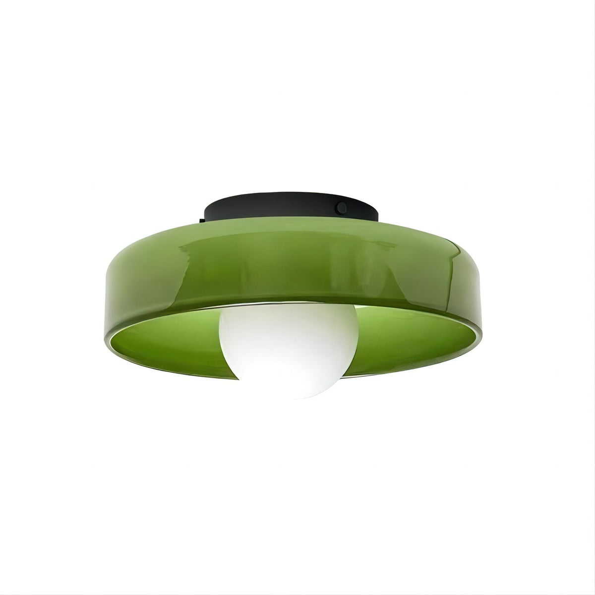 Ceiling Light Bauhaus Coloured Glass Disc Convertible Flush Mount E27 White Orange Brown and Green 11