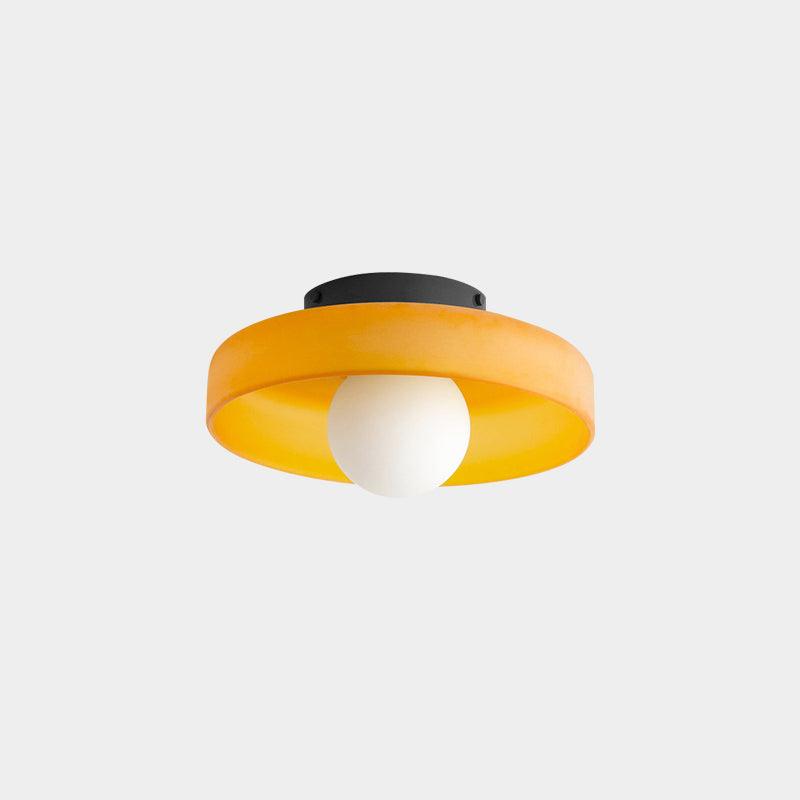 Ceiling Light Bauhaus Coloured Glass Disc Convertible Flush Mount E27 White Orange Brown and Green 9