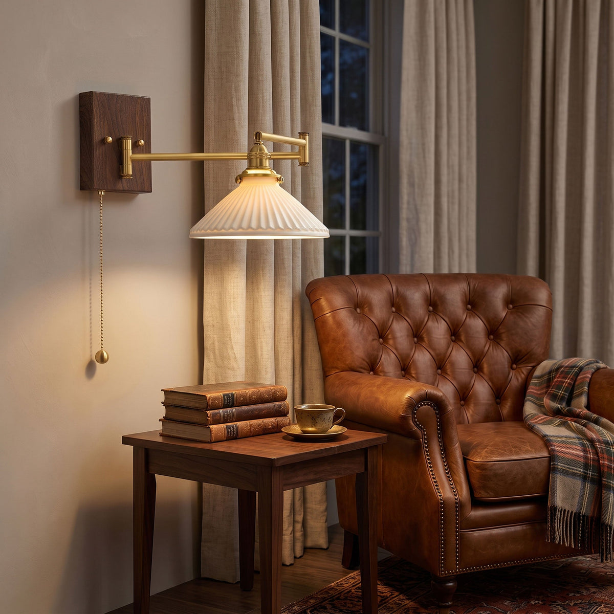 Ceiling Light Ceramic Geometric Walnut and Brass Matte Finish Indoor Living Room Bedroom Fixture 3