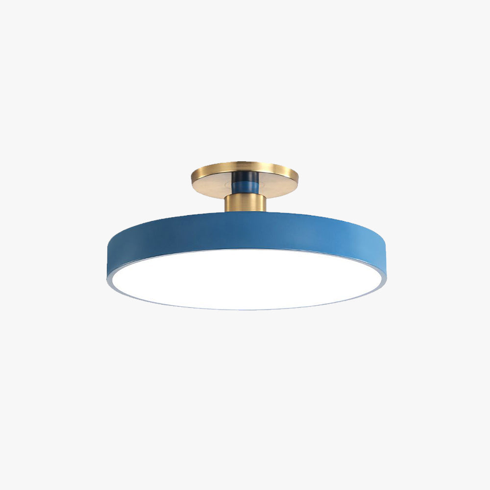 Ceiling Light Metal and Acrylic Slim Round Integrated LED Black White Blue Pink and Grey Bedroom 1