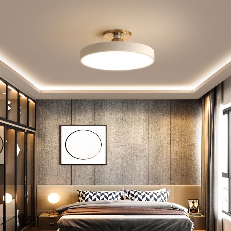Ceiling Light Metal and Acrylic Slim Round Integrated LED Black White Blue Pink and Grey Bedroom 2