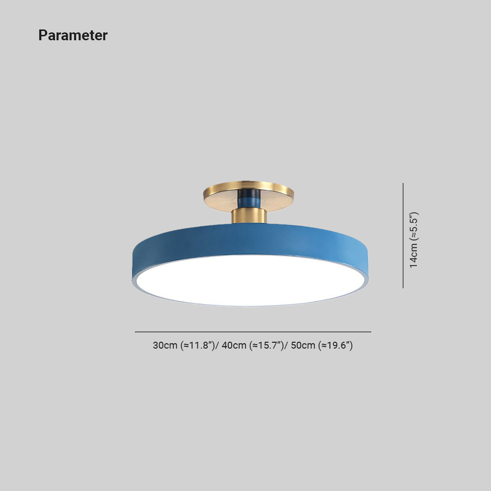 Ceiling Light Metal and Acrylic Slim Round Integrated LED Black White Blue Pink and Grey Bedroom 4