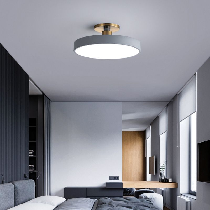 Ceiling Light Metal and Acrylic Slim Round Integrated LED Black White Blue Pink and Grey Bedroom 6