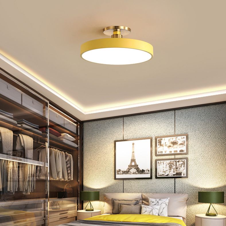 Ceiling Light Metal and Acrylic Slim Round Integrated LED Black White Blue Pink and Grey Bedroom 8