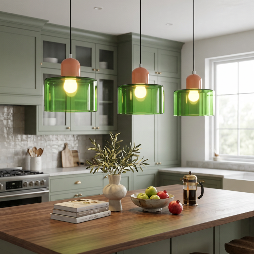 Colorful Glass Adjustable Pendant Light - Modern Design 13