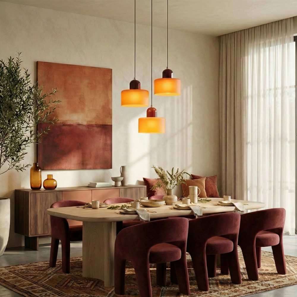 Colorful Glass Adjustable Pendant Light - Modern Design 5