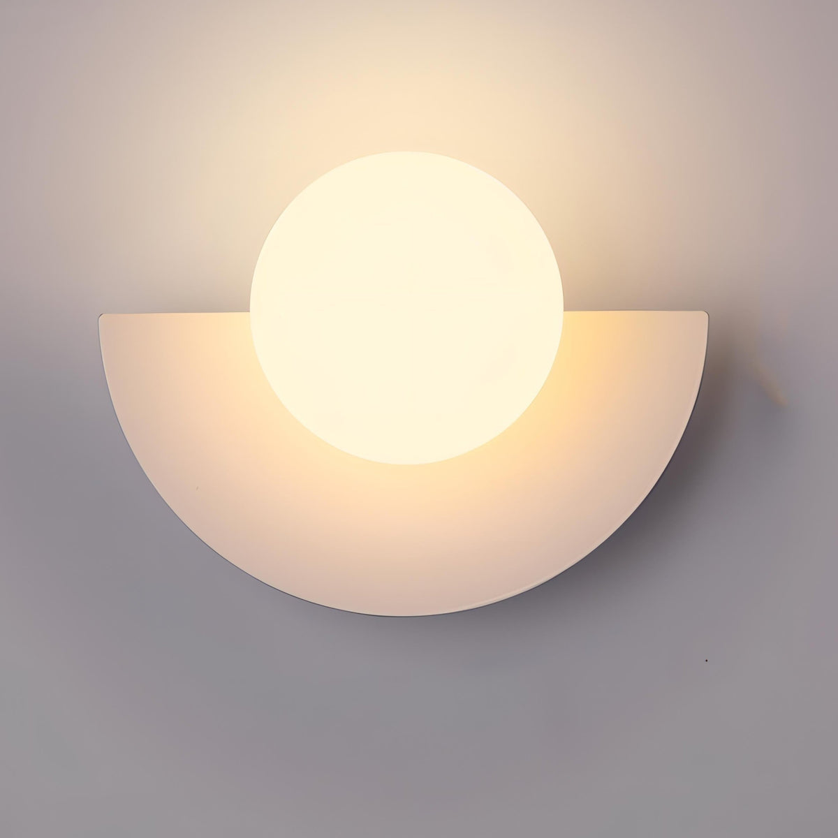 Contemporary Wall Light Metal Semi-Round LED Sconce 1