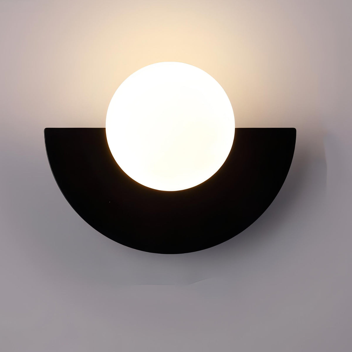 Contemporary Wall Light Metal Semi-Round LED Sconce 12