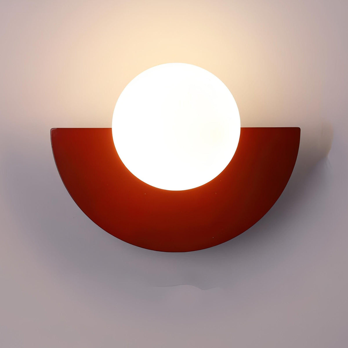 Contemporary Wall Light Metal Semi-Round LED Sconce 3