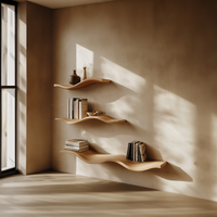 Aldersteel Wave Timber Wall Shelf
