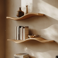 Aldersteel Wave Timber Wall Shelf