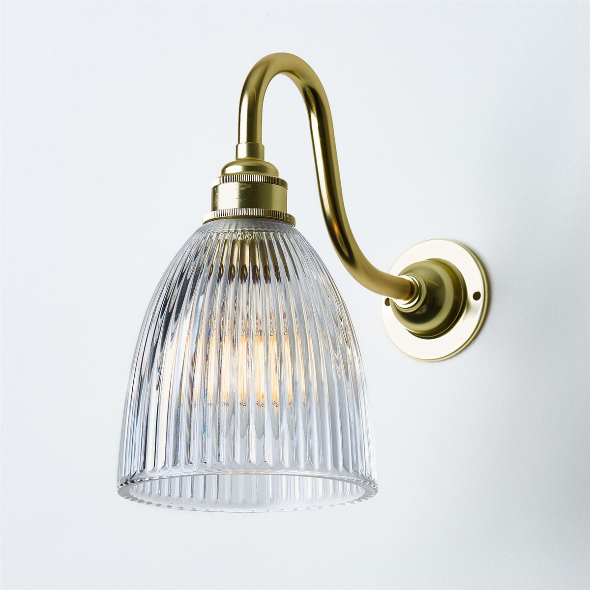 Dimmable Prismatic Wall Light Brass Finish Fixed Arm 0