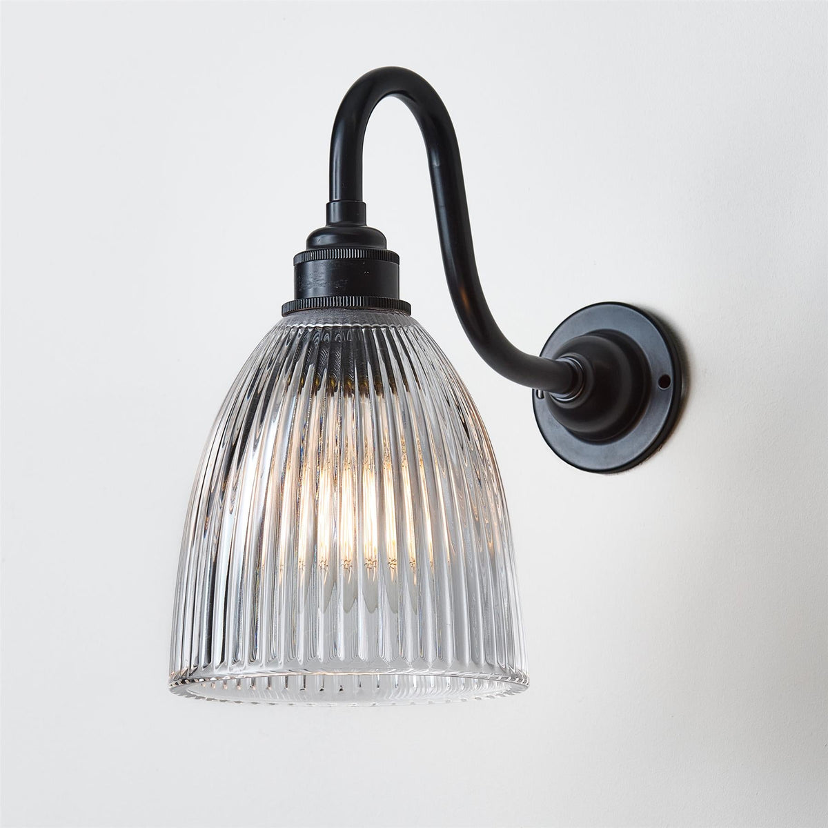 Dimmable Prismatic Wall Light Brass Finish Fixed Arm 3