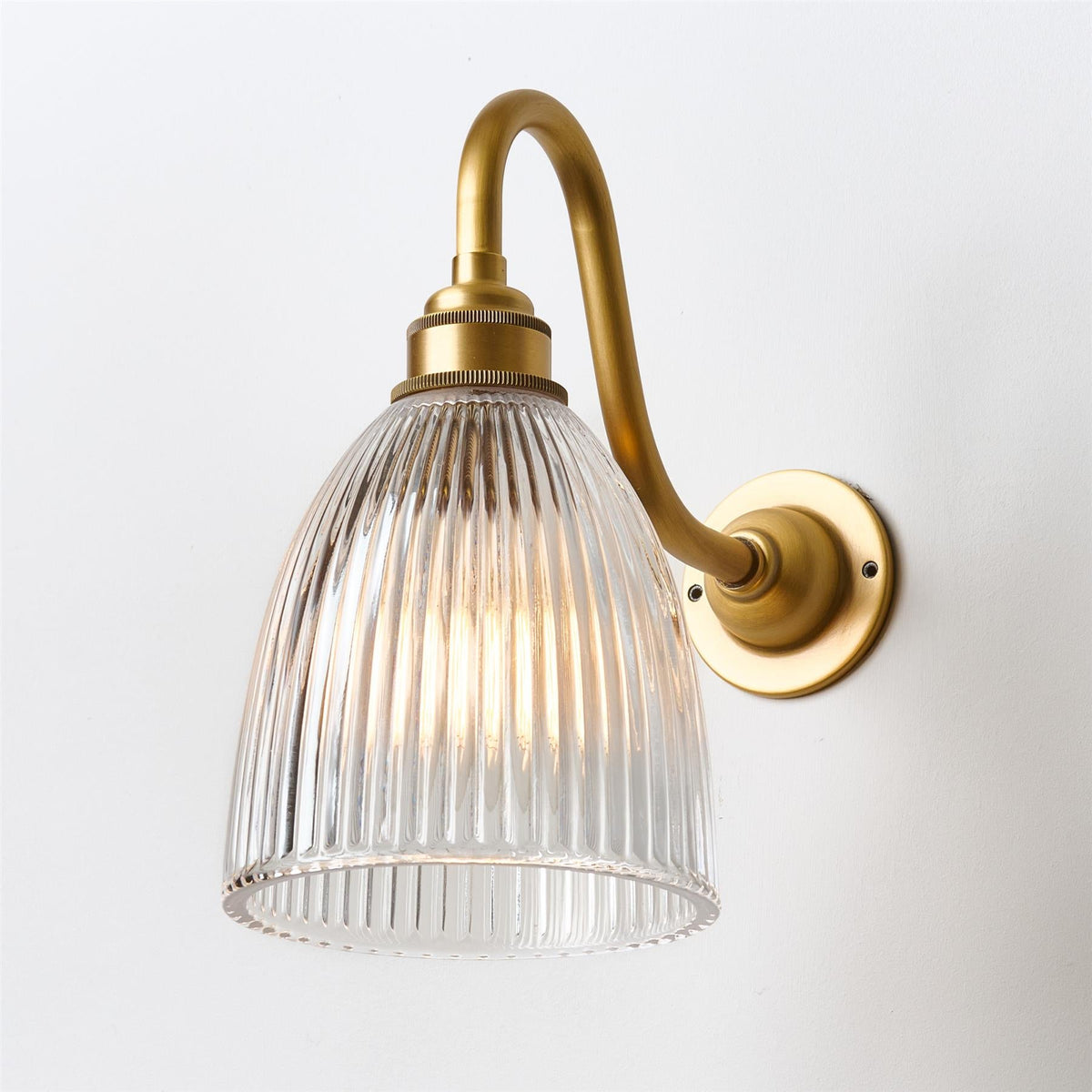 Dimmable Prismatic Wall Light Brass Finish Fixed Arm 6