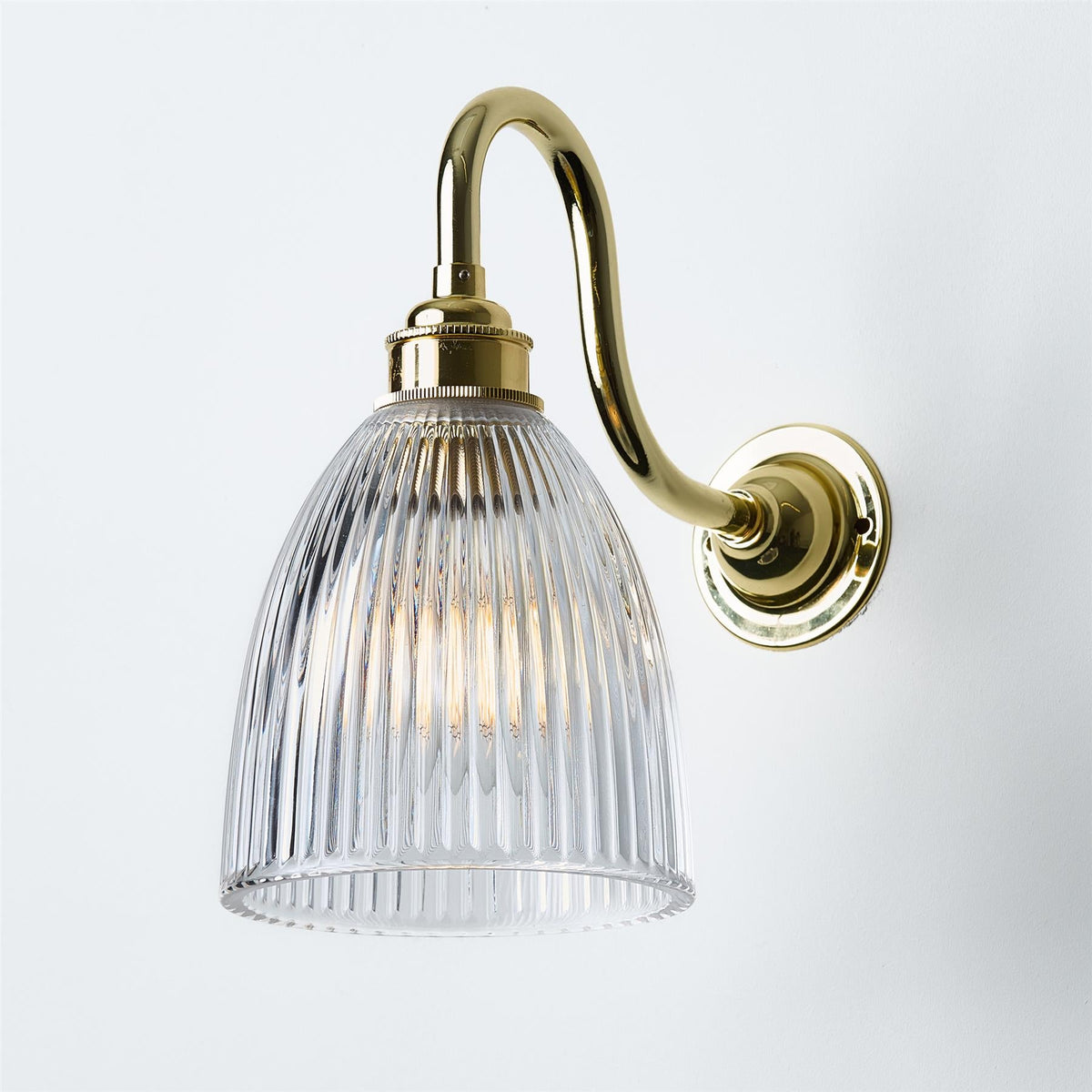 Dimmable Prismatic Wall Light Brass Finish Fixed Arm 7