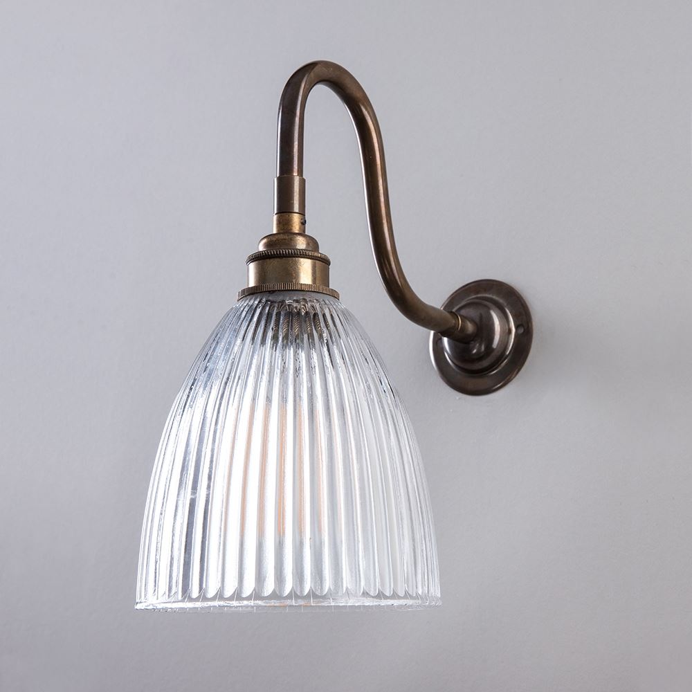 Dimmable Prismatic Wall Light Brass Finish Fixed Arm 8