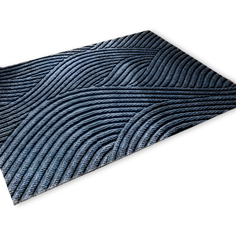 Aldersteel Linear PVC Non-Slip Doormat – Architectural Geometric Entry Mat