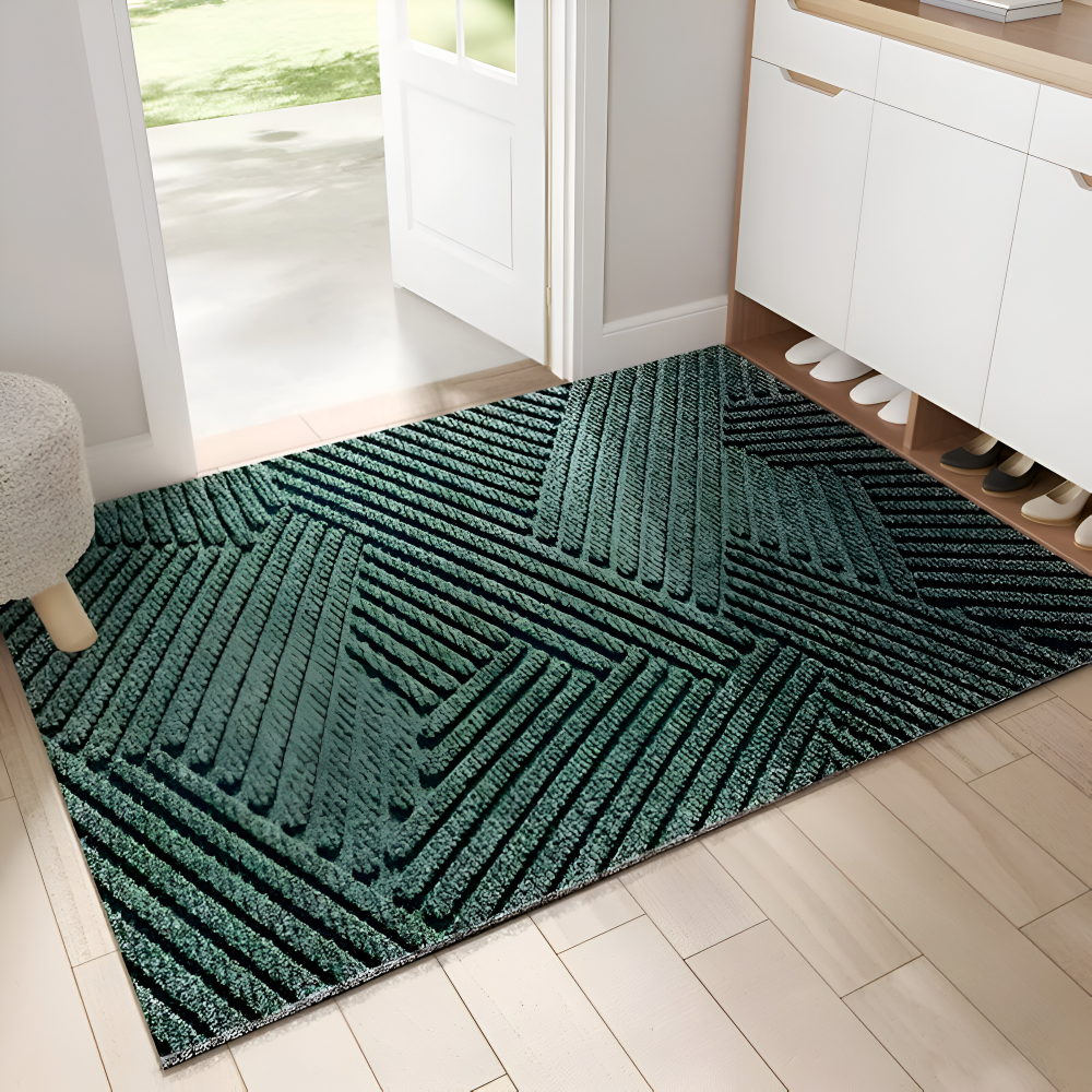 Aldersteel Linear PVC Non-Slip Doormat – Architectural Geometric Entry Mat
