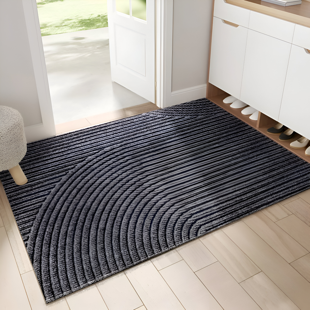 Aldersteel Linear PVC Non-Slip Doormat – Architectural Geometric Entry Mat