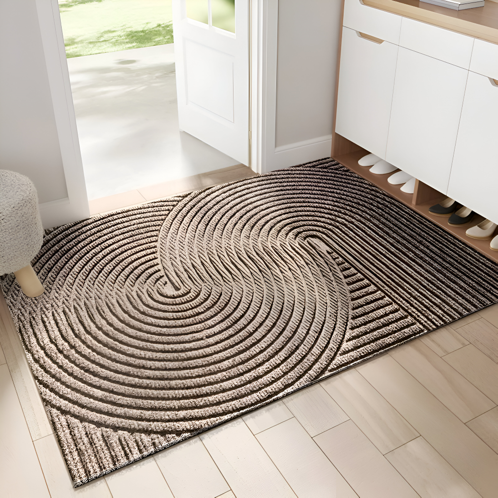 Aldersteel Linear PVC Non-Slip Doormat – Architectural Geometric Entry Mat