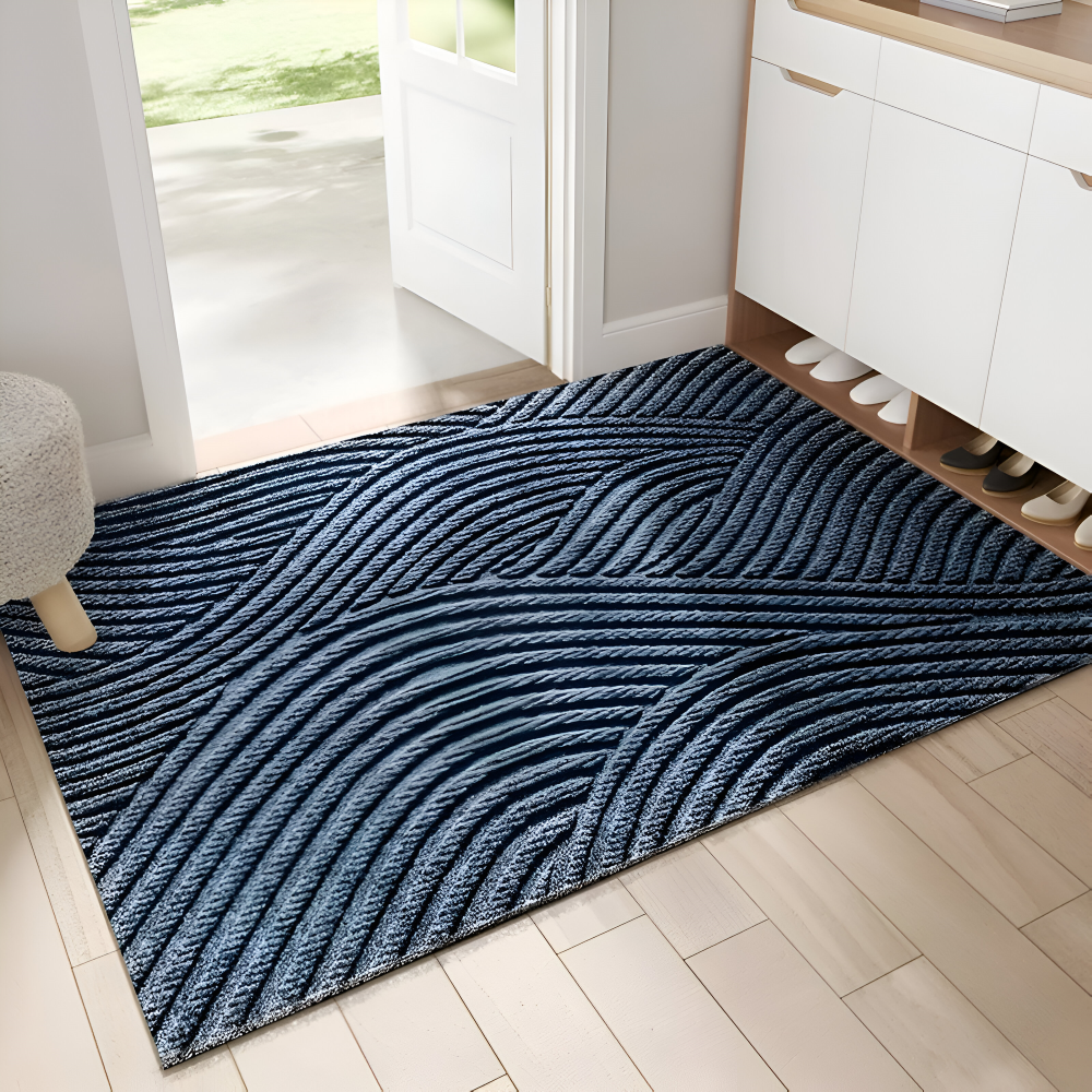 Aldersteel Linear PVC Non-Slip Doormat – Architectural Geometric Entry Mat