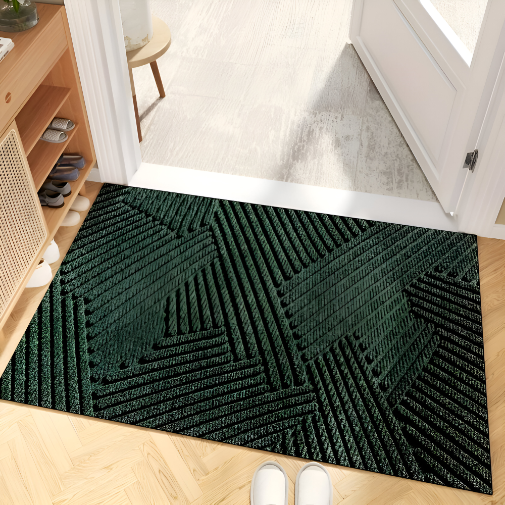 Aldersteel Linear PVC Non-Slip Doormat – Architectural Geometric Entry Mat