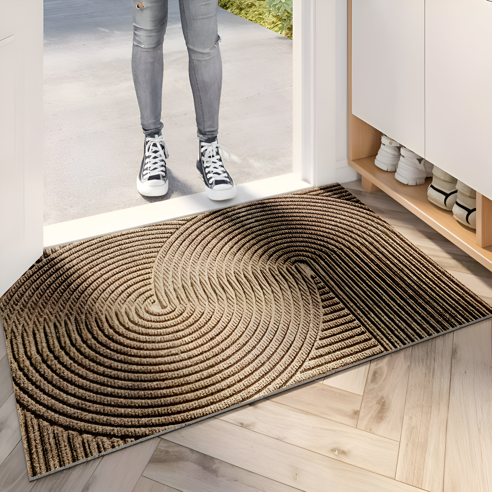 Aldersteel Linear PVC Non-Slip Doormat – Architectural Geometric Entry Mat