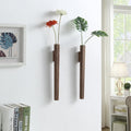 Aldersteel Solid Walnut Slimline Wall Vase – Minimalist Timber Mounted Vase