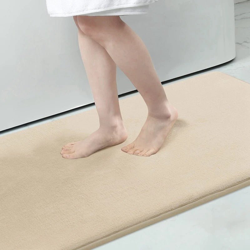 Aldersteel Velvet Memory Foam Non-Slip Bath Mat – Super Absorbent Bathroom Rug