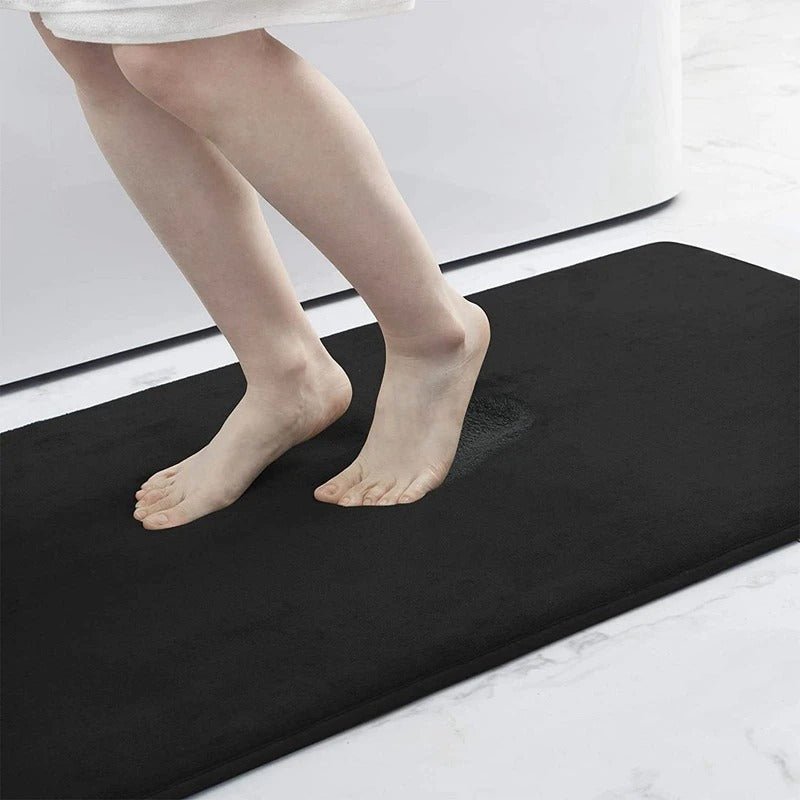 Aldersteel Velvet Memory Foam Non-Slip Bath Mat – Super Absorbent Bathroom Rug