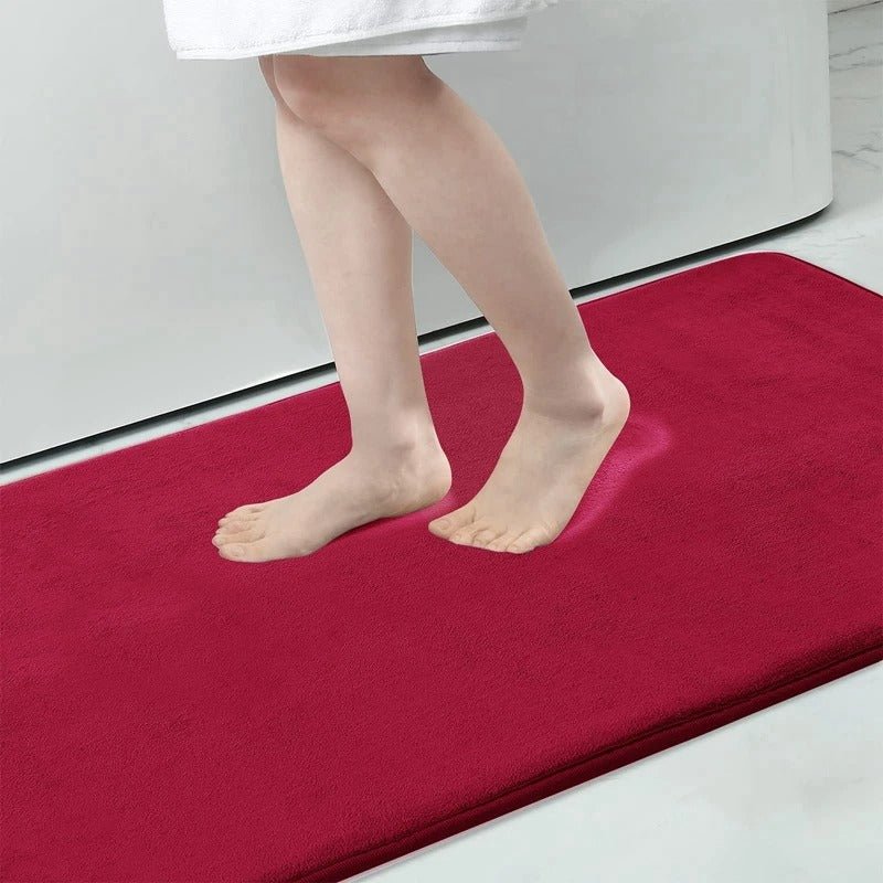 Aldersteel Velvet Memory Foam Non-Slip Bath Mat – Super Absorbent Bathroom Rug