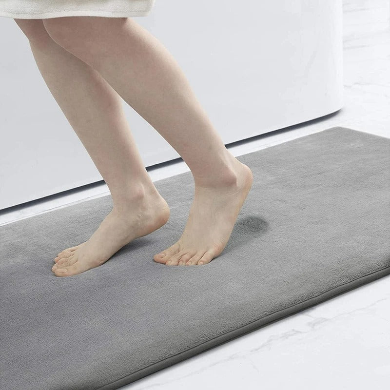 Aldersteel Velvet Memory Foam Non-Slip Bath Mat – Super Absorbent Bathroom Rug