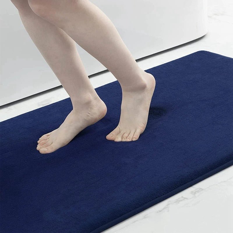 Aldersteel Velvet Memory Foam Non-Slip Bath Mat – Super Absorbent Bathroom Rug