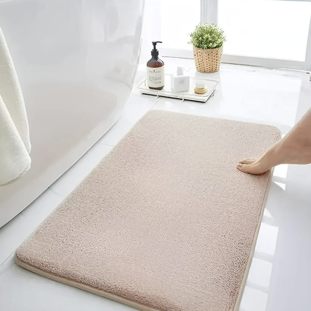 Aldersteel Velvet Memory Foam Non-Slip Bath Mat – Super Absorbent Bathroom Rug
