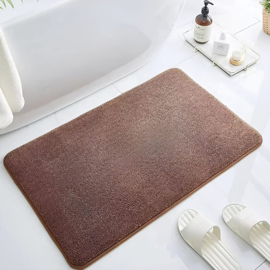 Aldersteel Velvet Memory Foam Non-Slip Bath Mat – Super Absorbent Bathroom Rug