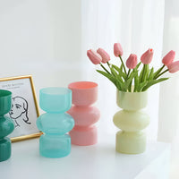 Aldersteel Stacked Bubble Glass Vase