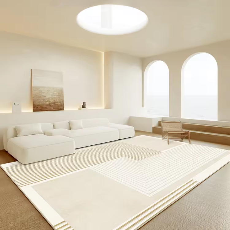 Aldersteel Zen Wave 3D Textured Rug – Neutral Living Room Area Rug