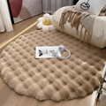 Aldersteel Cloud Fleece Round Rug – Tufted Plush Faux Fur Non-Slip Accent Rug