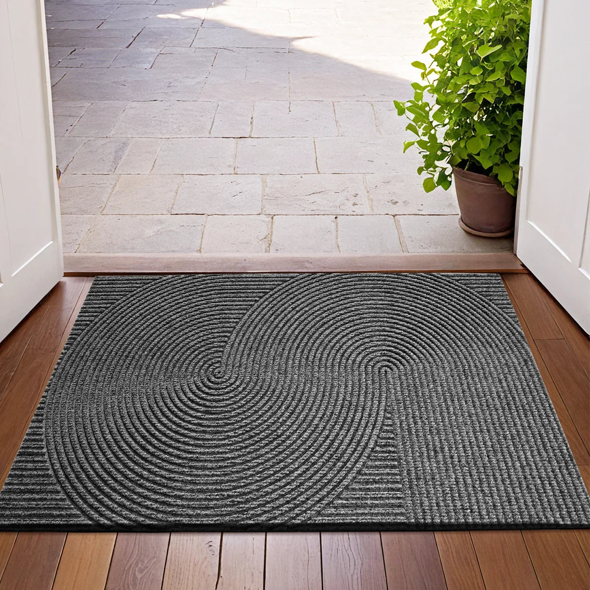 Aldersteel 3D Groove Wear-Resistant Polyester Doormat – Anti-Slip TPR Entry Mat
